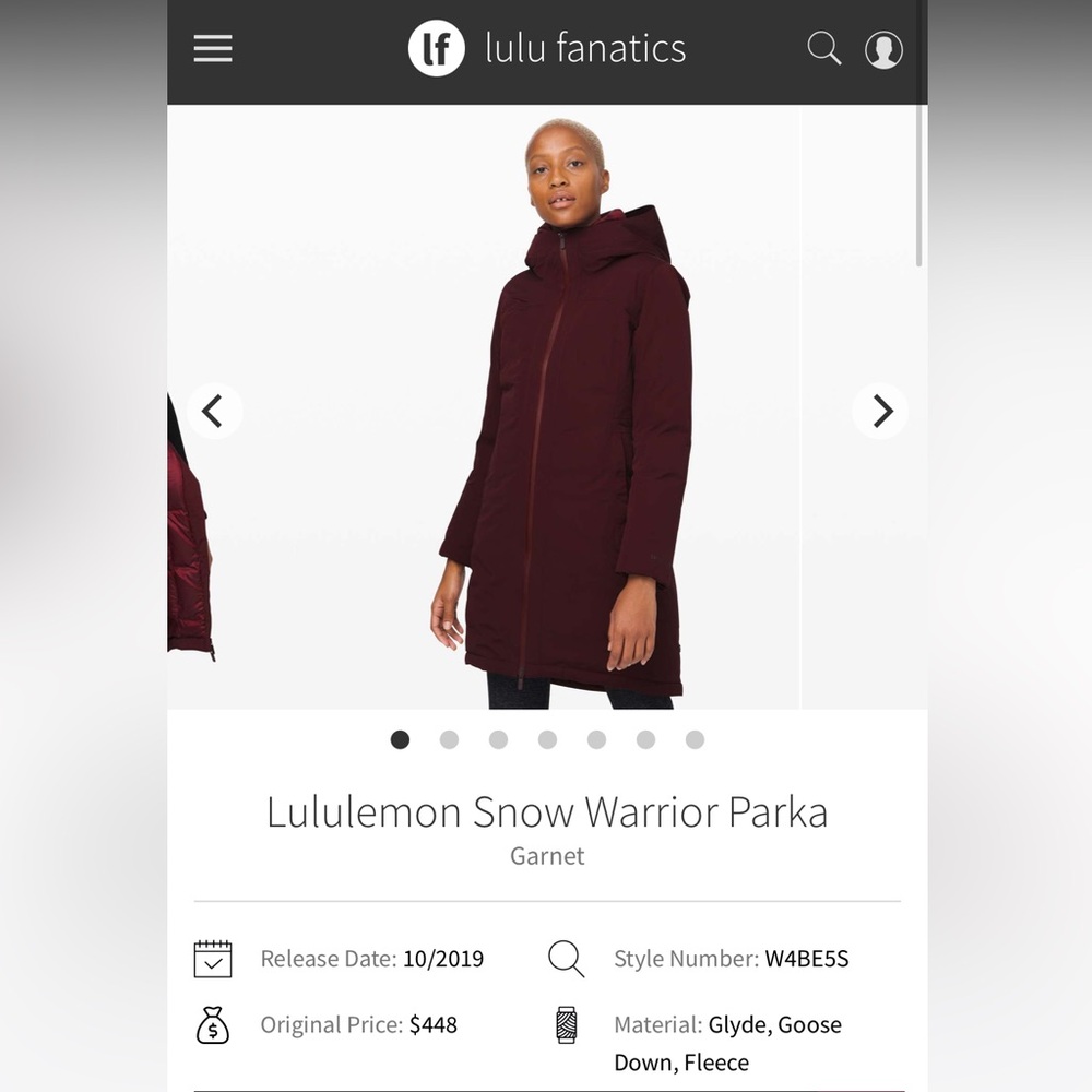 lululemon athletica Women's Garnet Snow Warrior Parka